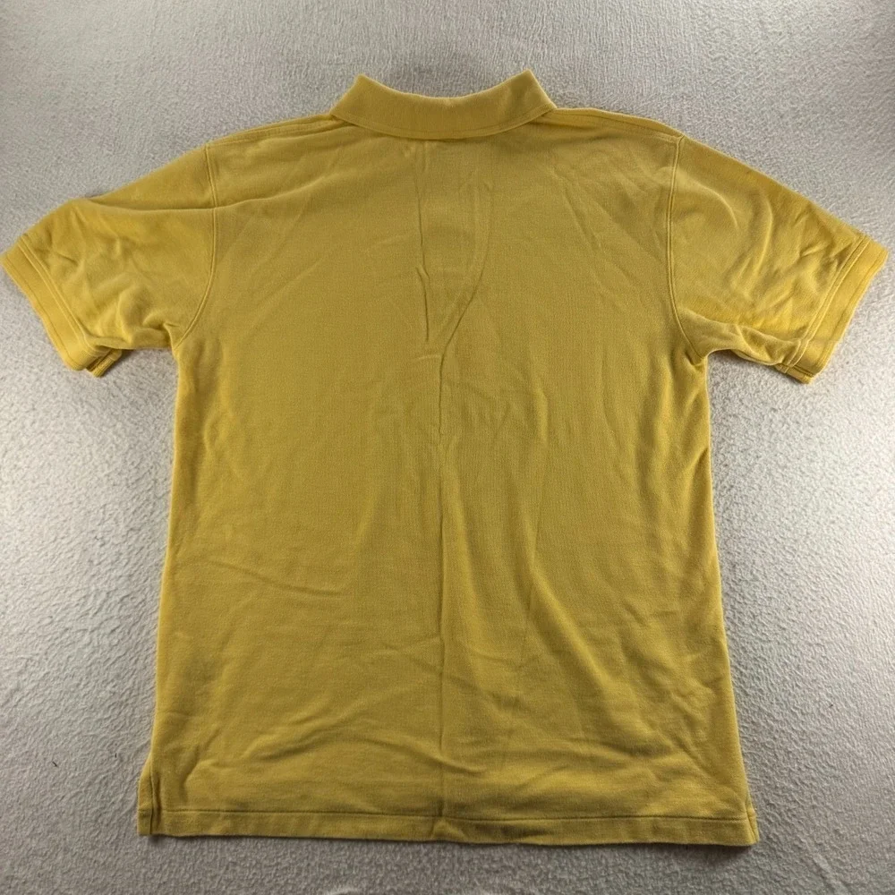 LL Bean Polo Shirt Mens Medium Yellow Good Cotton Pique Short Sleeve 233437